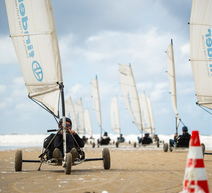 blokarten op het strand